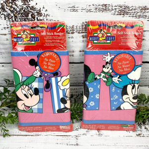 Vintage "Mickey's Stuff for Kids" Self Stick Border Disney Minnie Mouse Decor
